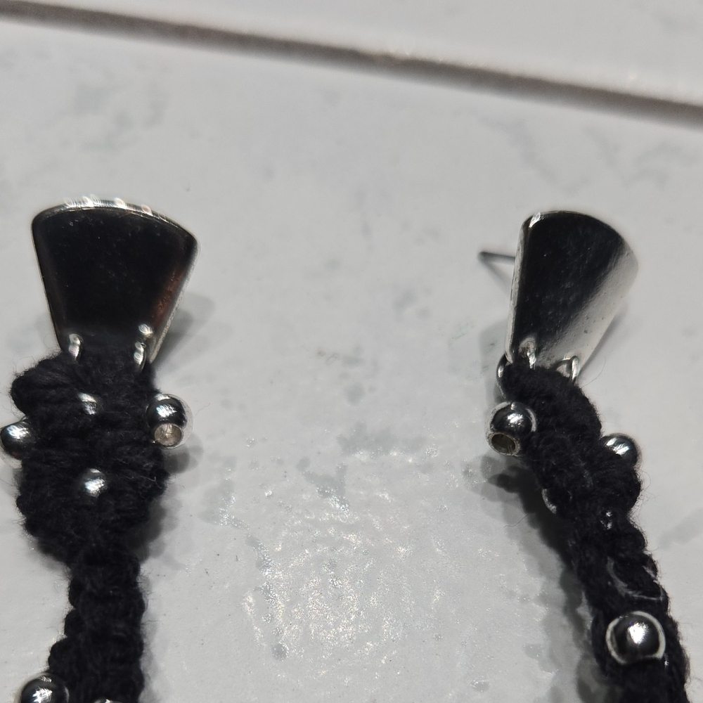 Black Feather Earrings - Picture 2 of 5